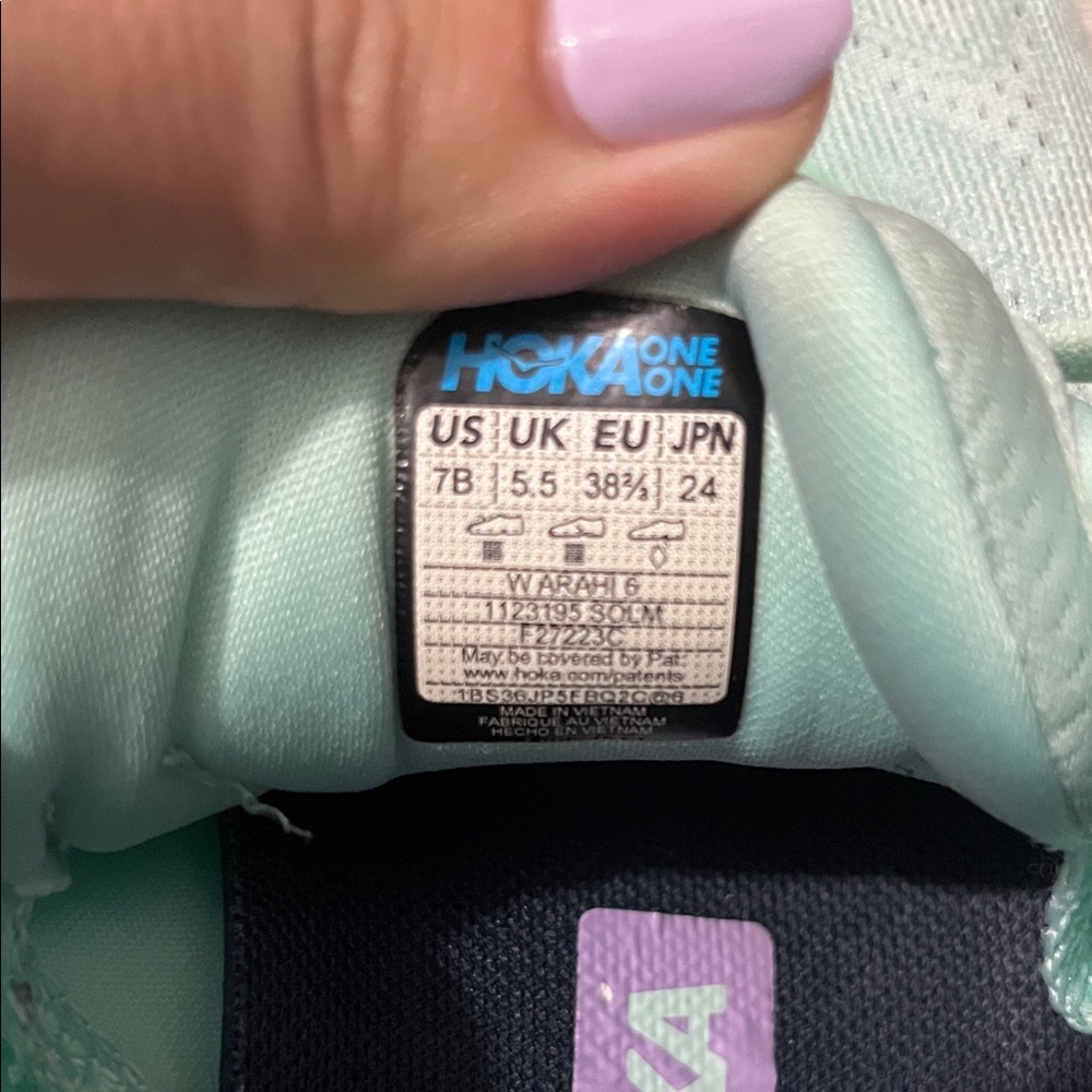 Hoka Women's Arahi 6 Mint and Lavender Running Shoes Size 7 - Picture 11 of 11